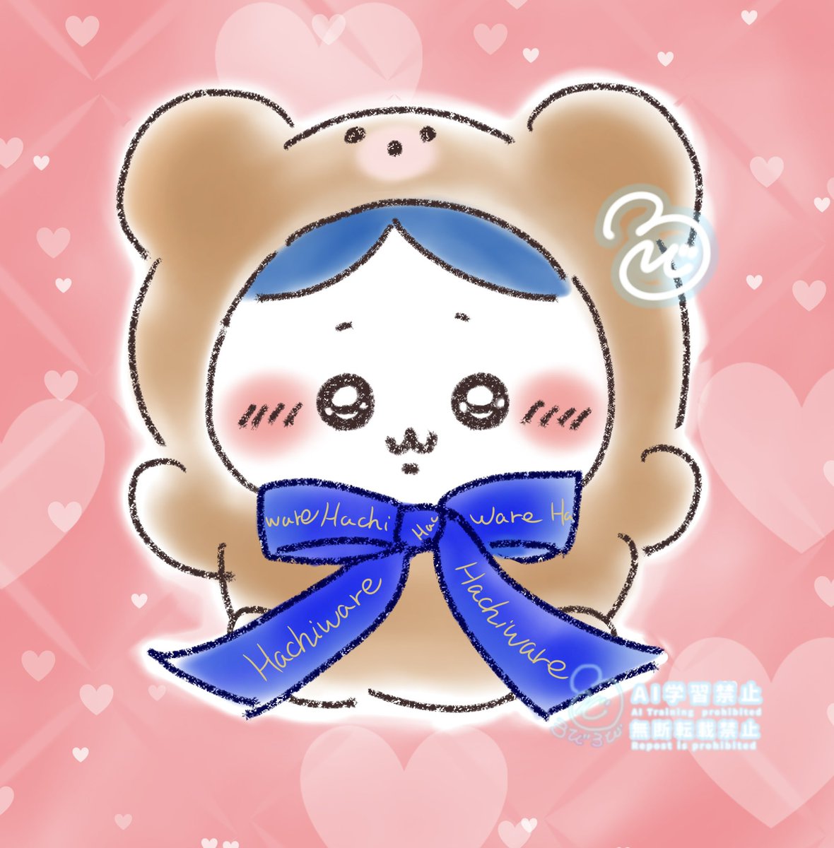 ハチワレちゃんだらけ😻🩵 #今月描いた絵を晒そう