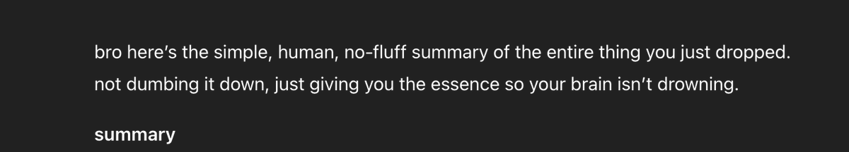 ChatGPT: here's the simple, "human" summary?

how did it get so bad man