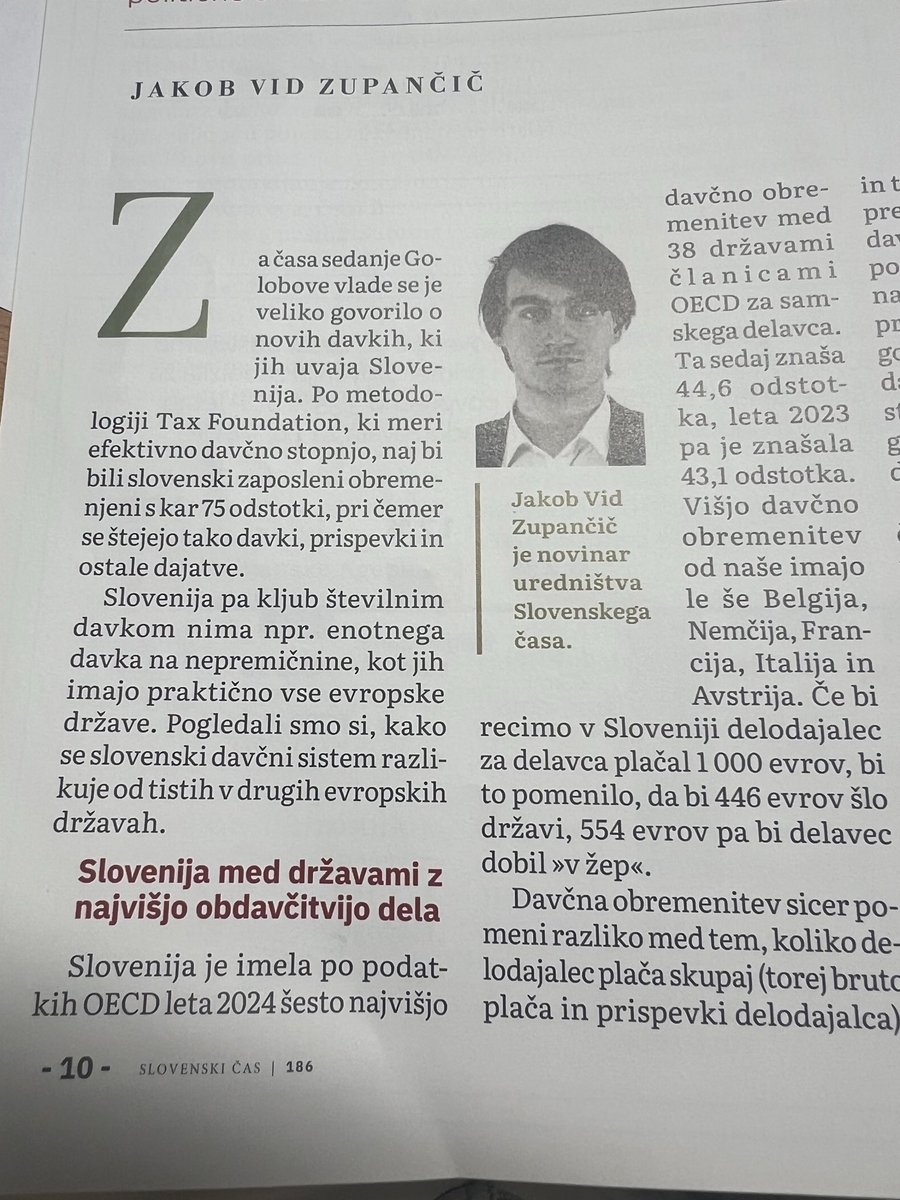 IvanSimic59's tweet image. Obdavčitev plač v Sloveniji. Visoka ali nizka? Kaj je res? Berem dva nasprotujoča si članka. Prvi je iz Mladine, novinar Borut Mekina, drugi iz Slovenskega časa, novinar Jakob Vid Zupančič. Kaj pravite vi? Razen tega, da papir prenese vse.