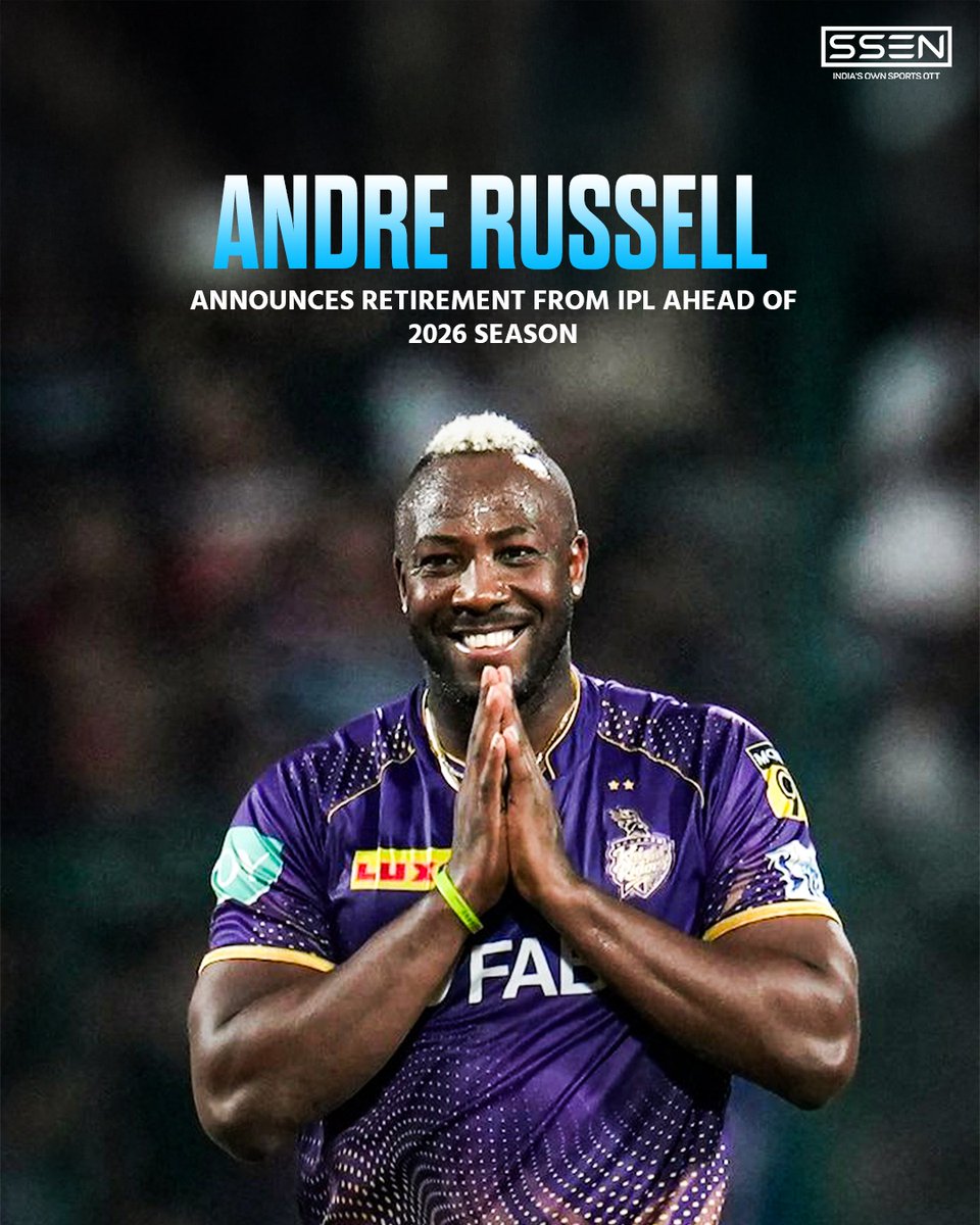 ssen_co's tweet photo. End of an era. Thank you for the fireworks, Dre Russ. ๐โก #SSEN #IPL #AndreRussell https://t.co/KBQhTTWbPf