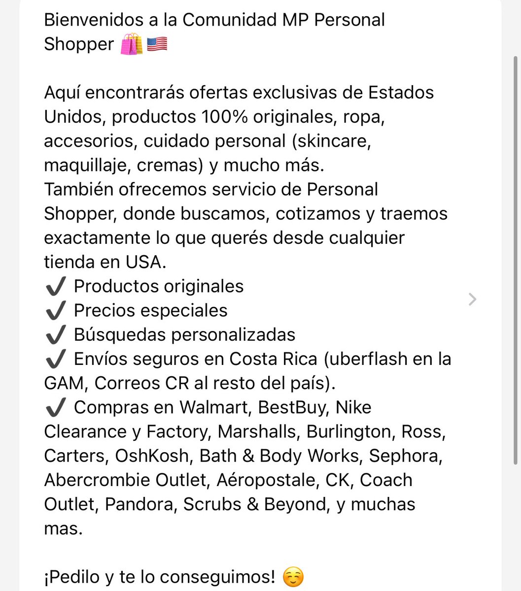 PERSONAL SHOPPER 🛍️🇺🇸

Abre este enlace para unirte a mi grupo de WhatsApp: chat.whatsapp.com/HCVjIkmCNXe8QI…