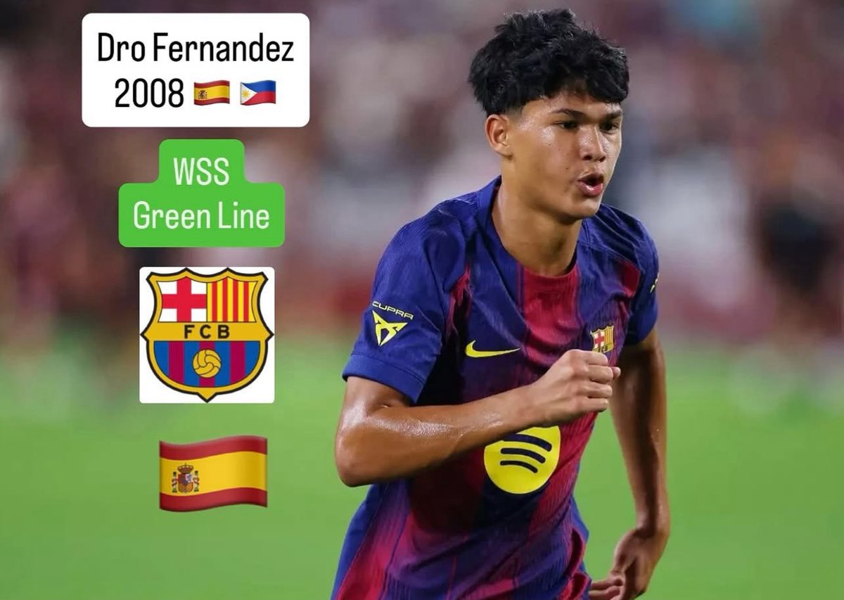 WSScouting's tweet image. WSS Gree Line 🟢
Dro Fernandez 2008 🇪🇸 🇵🇭 - FC Barcelona 🇪🇸 #drofernandez #spain #fcbarcelona #barcelona #laliga #campnou