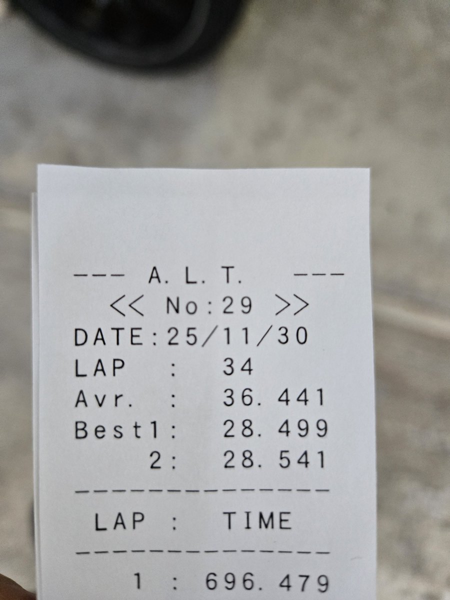 Bjから急に道具のお使い頼まれて作手にGO😩w

たまにしか行かないのでついでに走行
28.541でベスト更新！
Bjに貸したら0.1やられたー