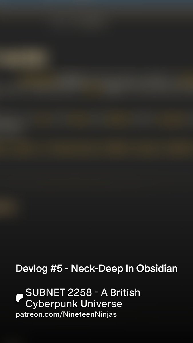 #Devlog #4 - Knee Deep In Obsidian.

Going over the DataView and MetaBind customisations I've done in #obsidianmd, and why I'm using it for #subnet2258

patreon.com/posts/14457431…