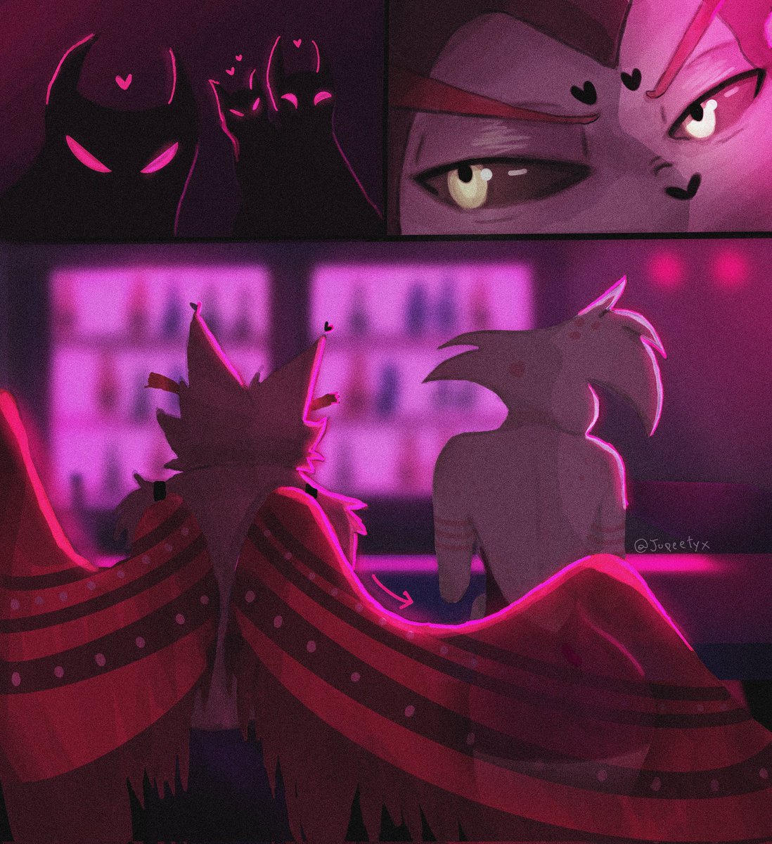 Jupeetyx's tweet photo. Un po' di gelosia ❤️
#HazbinHotel #HazbinHotelFanart #huskerdust https://t.co/AcSEln7yaV