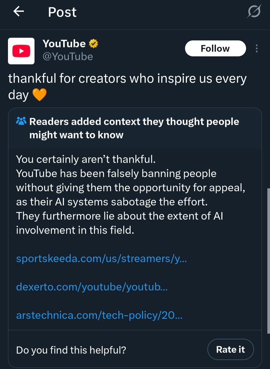 NumbersMatterHQ's tweet image. YouTube is getting cooked in Community Notes on every single post.