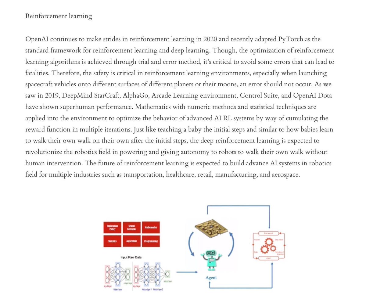 gp_pulipaka's tweet image. GP Pulipaka on Reinforcement Learning! Featuring. @gp_pulipaka  - @RebellionAI  #BigData #Analytics #DataScience #AI #MachineLearning #IoT #IIoT #PyTorch #Python #RStats #TensorFlow #JavaScript #CloudComputing #Mathematics #Serverless #DataScientist #Linux #Programming #Coding…