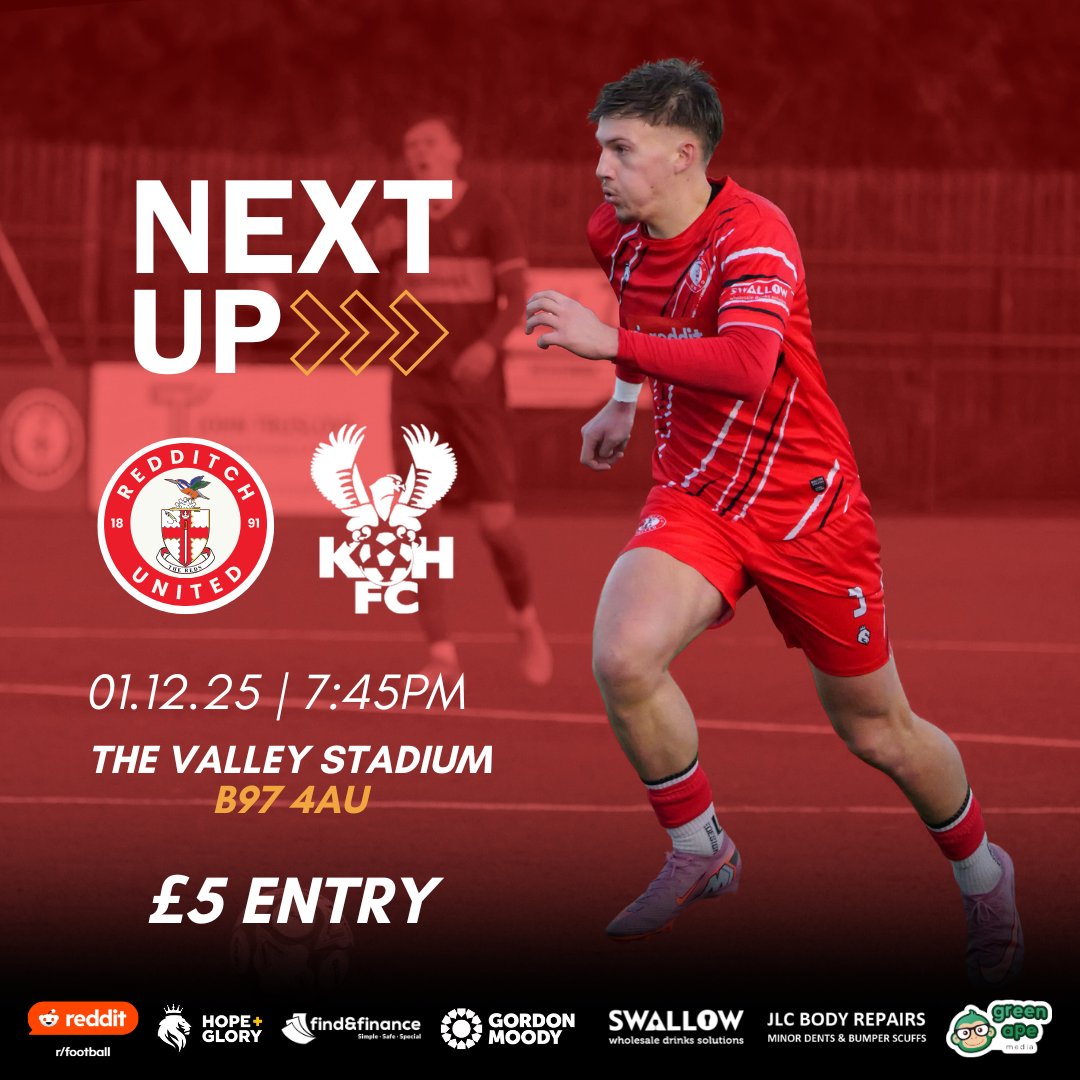 A semi-final spot is on the line as we welcome Kidderminster Harriers in the Worcestershire Senior Cup Quarter Final 🏆

🎟️ Entry is just £5, U13s go free

All info ⤵️
f.mtr.cool/zrlsmbritt