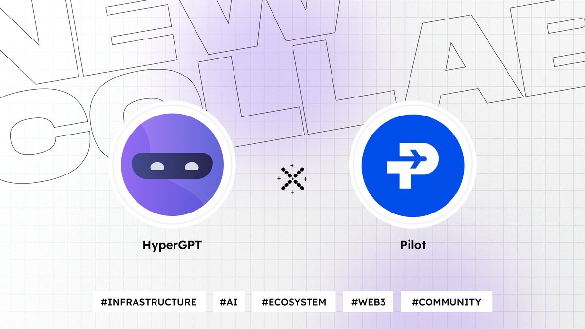 hypergpt's tweet image. HyperGPT × @Pilot_Agent 🤖🤝✈️ When Intelligence Finds Its Engine.

The AI–crypto space moves fast.
But every once in a while, two builders show up with pieces that actually fit.

Today is one of those days.

⚡ First, Pilot.
The team that looked at the fragmented, multi-chain…