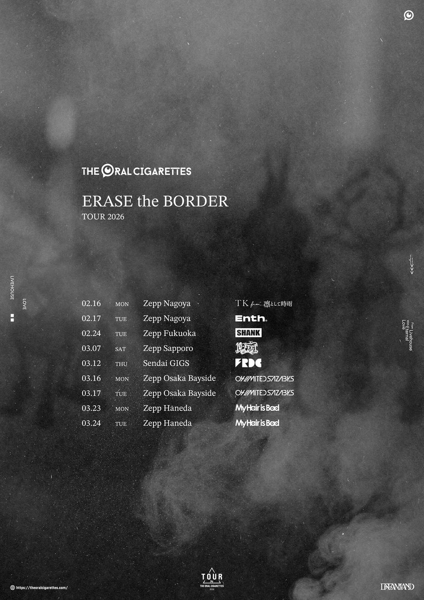 ライブ解禁！】 □3/16(月)17(火) Zepp Osaka Bayside 『THE ORAL