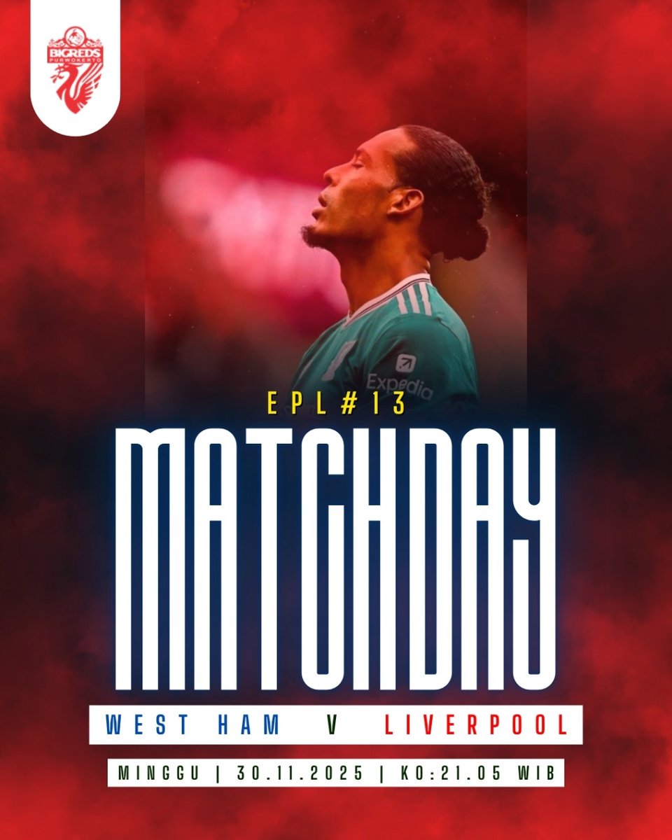 #NOBAR BIGREDS EPL MATCH #13

🆚 <a href="/WestHam/">West Ham United</a>
🏟️ London Stadium
🗓️ Minggu, 30 November 2025
⏰ 21.00 WIB
📍Waroenk Ora Umum (Hall room)
💸 Free HTM &amp; jajan cafe
🎸Openning Band (Live Music)

#WHULIV
#3PointWajib
#YNWA
#kawalterus