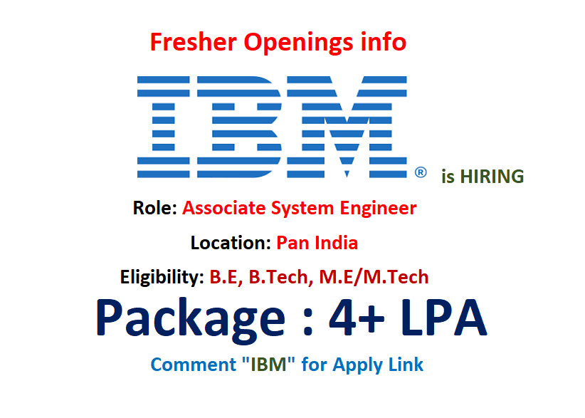 AkshayKumar_JAK's tweet image. IBM is hiring #Freshers for Associate #System Engineer

Location: #Pan India

Eigibility:
* B.E/B.Tech from 2025 with 6 CGPA/60% Only
* Knowledge in Programming &amp;amp; SDLC Concepts
* Fluent Communication skills (written and spoken)

Link: ibmglobal.avature.net/en_US/careers/… 

#IBM
