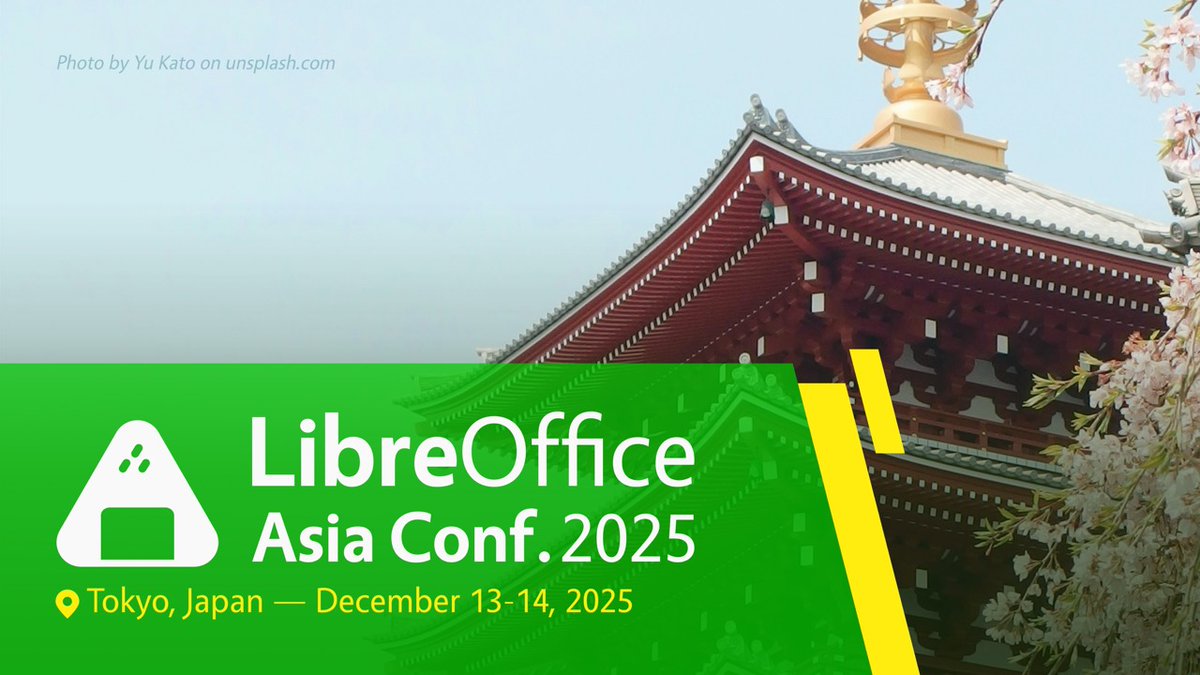 LibreOfficeDE's tweet image. Die #LibreOffice Asia Conference 2025 Japan steht vor der Tür! Sie findet vom 13. bis 14. Dezember in Tokio statt:
de.blog.documentfoundation.org/2025/11/30/die…
#foss #opensource #freesoftware