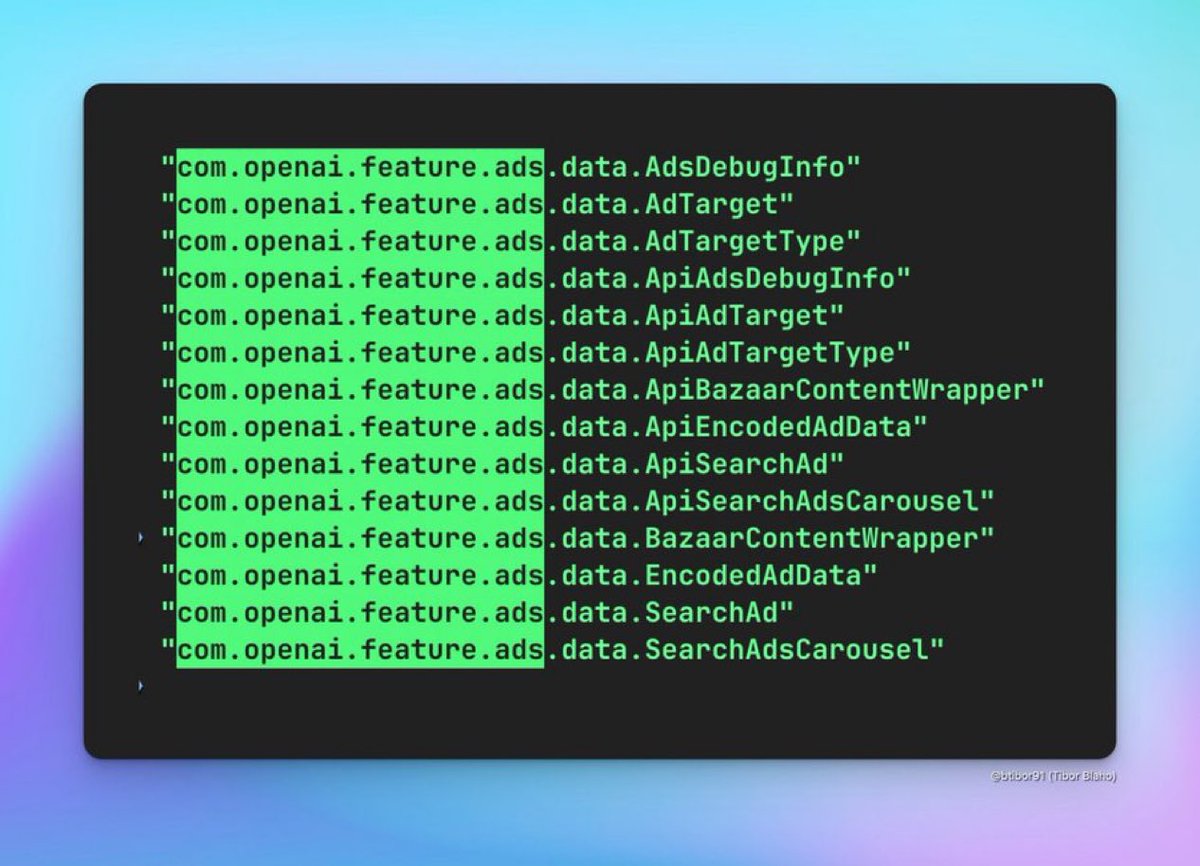 TechVoicenet's tweet image. اكتشفوا ضمن اكواد Chatgpt أن الاعلانات جايه له قريباً

تتوقع الخدمة تبدا ⬇️⬇️ ؟