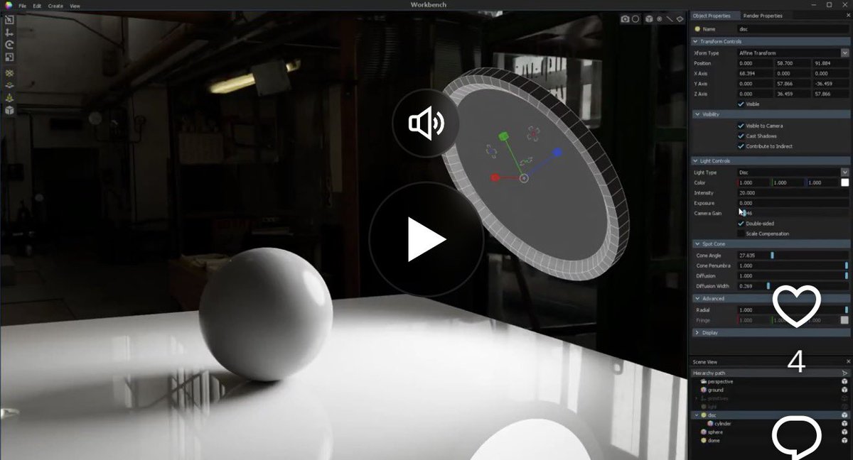 serhii_render's tweet photo. @maxliani Lights blocking rays if gain is non-zero? Should not they pass through the light? https://t.co/gVYlIu7nY5