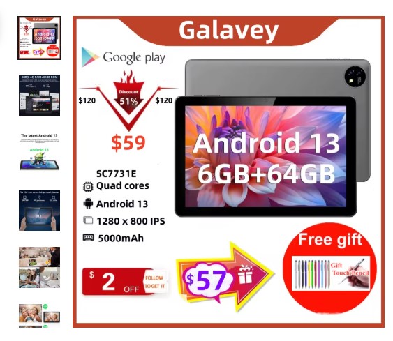 shopping_soma's tweet image. 💻 35% OFF – Cyber Monday!
10.1&quot; Android 13 Tablet • 6GB RAM • 64GB ROM • 5000mAh ⚡
SC7731E Quad-Core • Dual Camera • Type-C

👉 Grab it now:tinyurl.com/ykrc8yat

#AndroidTablet 
#TechDeals 
#CyberMonday