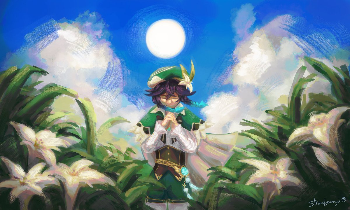 strawbearryu's tweet image. what do I caption here… venti redraw :]
#venti #genshinimpact