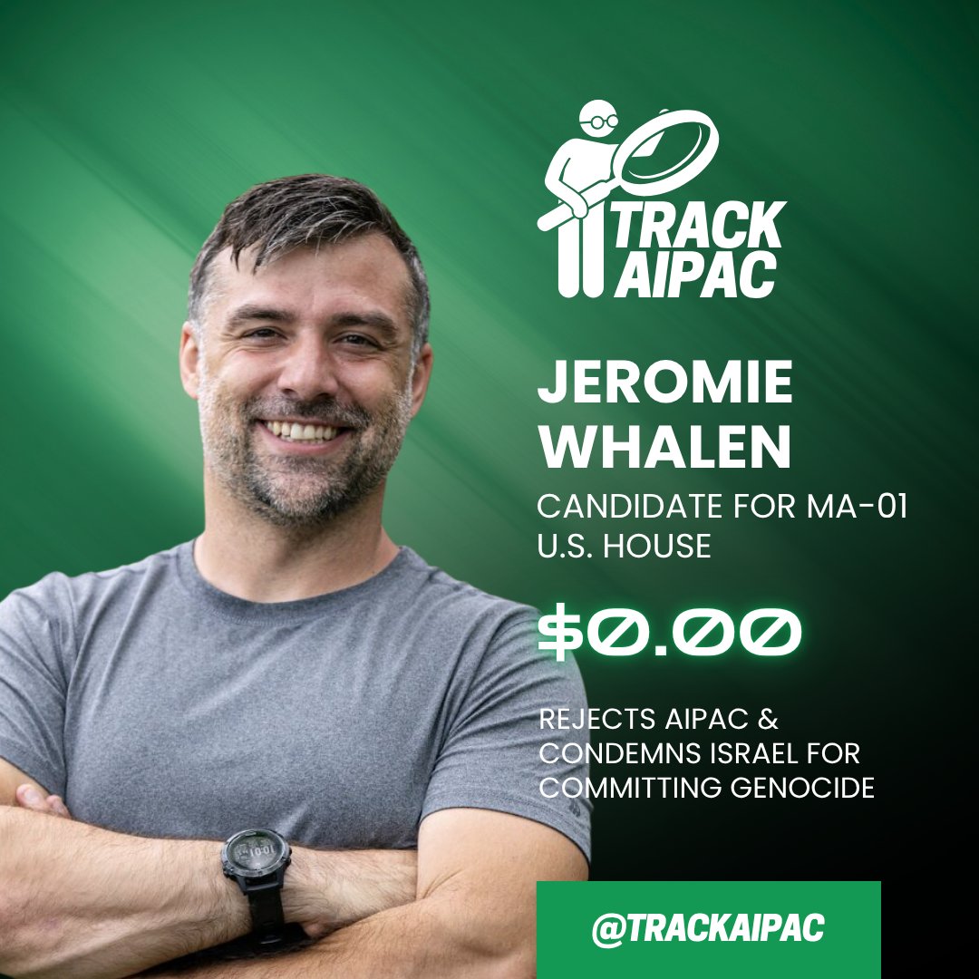 TrackAIPAC's tweet photo. Support @jeromiewhalen in #MA01 to unseat AIPAC's pro-genocide Rep. Neal! https://t.co/DTdD2CRngB