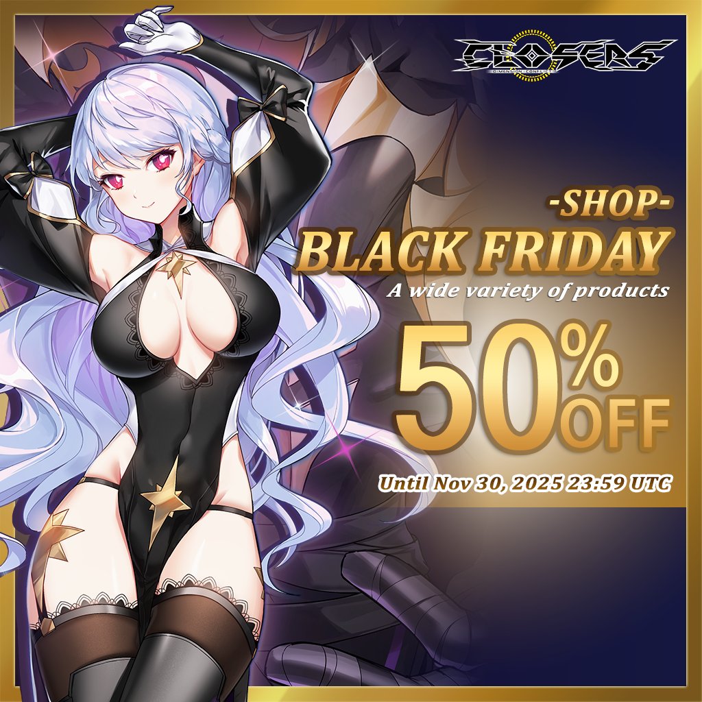 ClosersGame's tweet image. Black Friday 50% Off event is ending soon! ⚡

There&apos;s still time to enjoy this super discount. Get 50% off in the UNION Store (check the website for details)

🗓️Ends: Nov 30, 2025 at 11:59 PM UTC
🔗reurl.cc/MM0nAL

#BlackFriday #ClosersOnline #closers #naddic