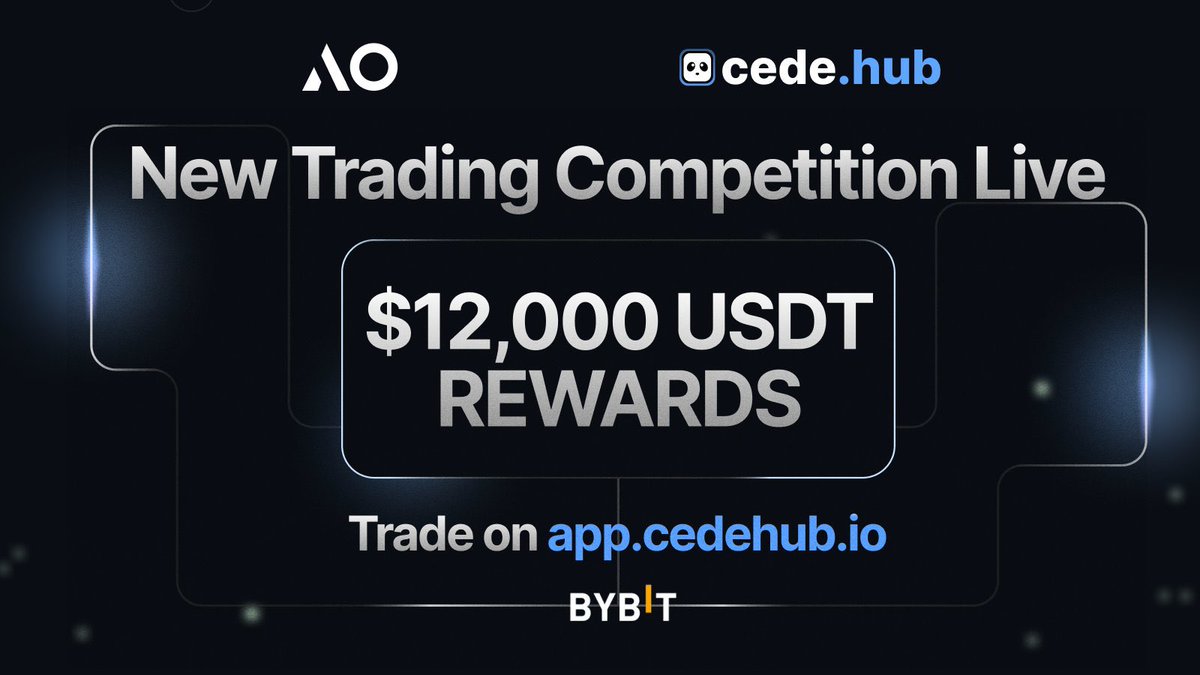 kylewmi's tweet image. $AO 交易奖励活动上线！

@aoTheComputer x @cedelabs

＞每日发放 $428 USDT 奖励
＞总奖池高达 $12,000 USDT
＞活动截止：12月24日
＞参与方式：通过 Cede Hub 在 Bybit 交易 $AO 即可参与