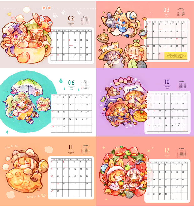#今月描いた絵を晒そう
アナログ絵の色紙や、カレンダー、グッズの絵をたくさん描きました～! 