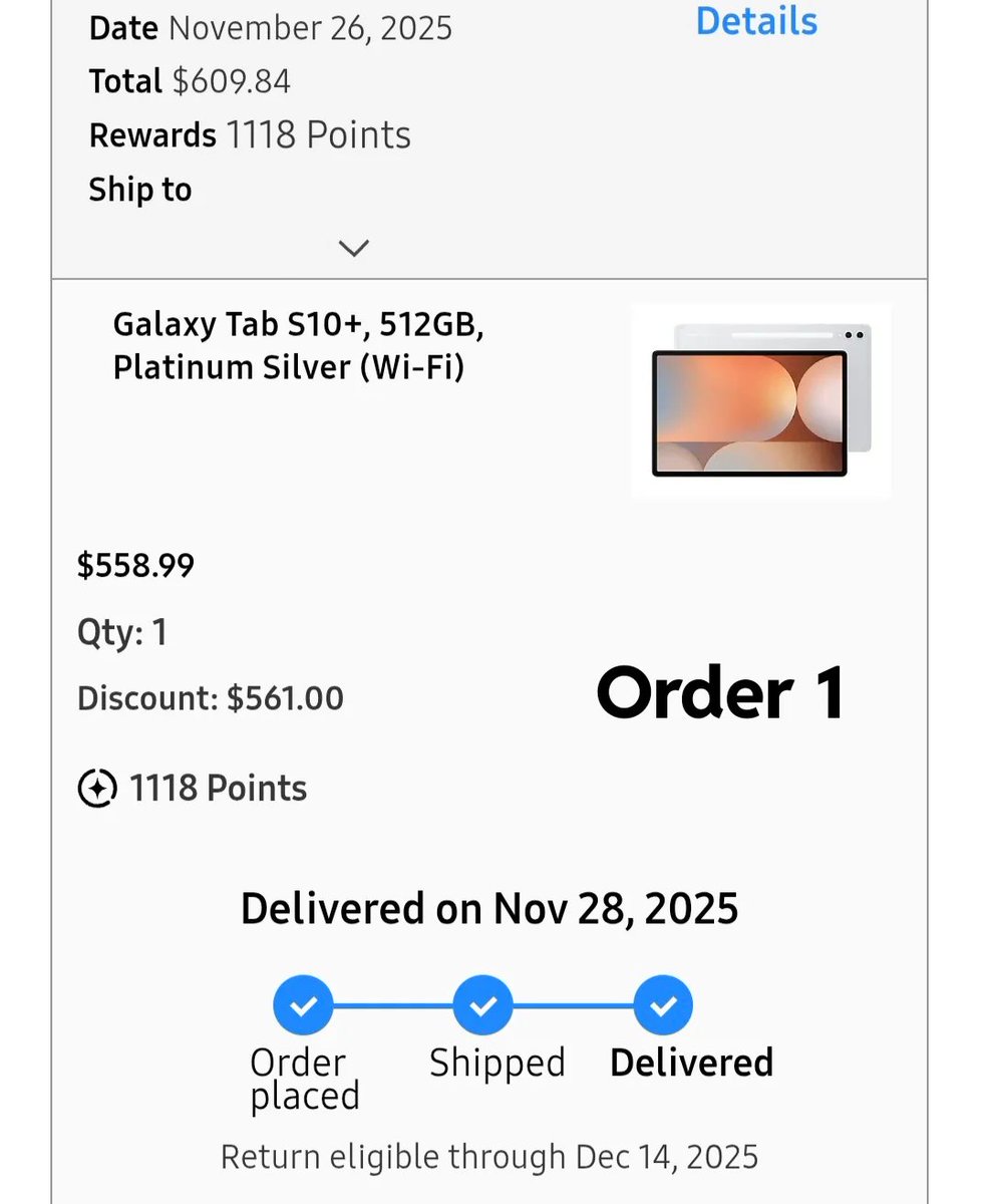 shas0408's tweet photo. Hi @SamsungMobileUS !

Can you save me from your own bait-and-switch which costed me roughly $60 on this Black Friday sale?

Your customer rep assured me to cancel a discounted order in favor of a costly order by saying a partial refund will be issued but now they are denying it? https://t.co/9lyk27DAFM