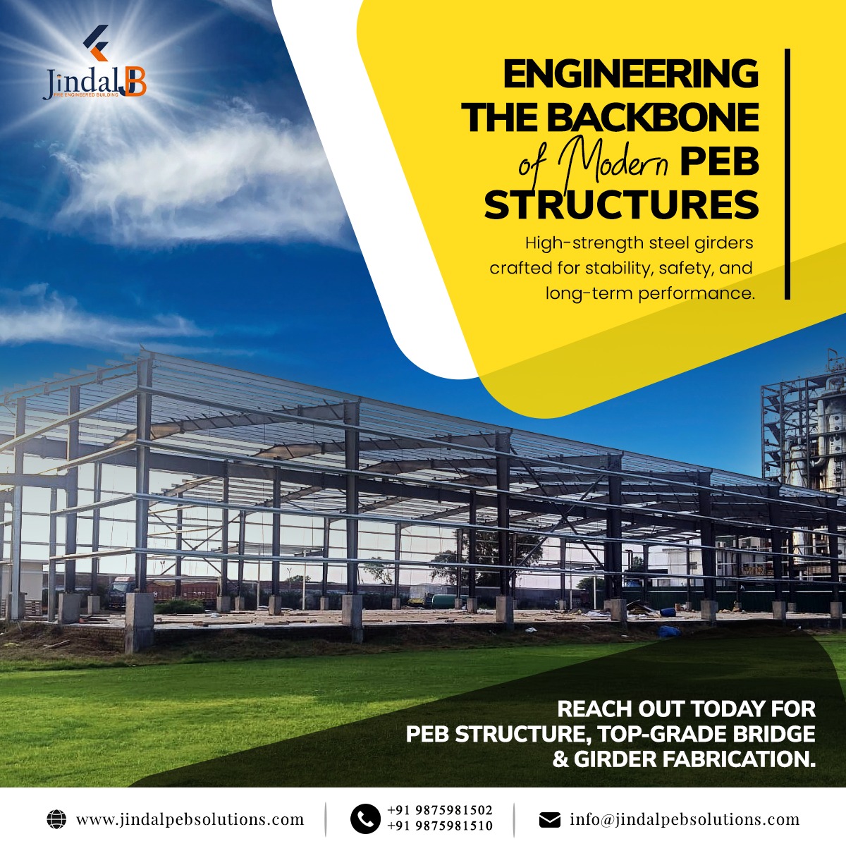 jindalpeb's tweet image. Engineering the backbone of Modern PEB Structures

High-strength steel girders crafted for stability, safety, and long-term performance.

📞 +91 9875981502 | +91 9875981510

#PEBDesign #StructuralEngineering #IndustrialBuildings #EngineeringExcellence #ModernInfrastructure