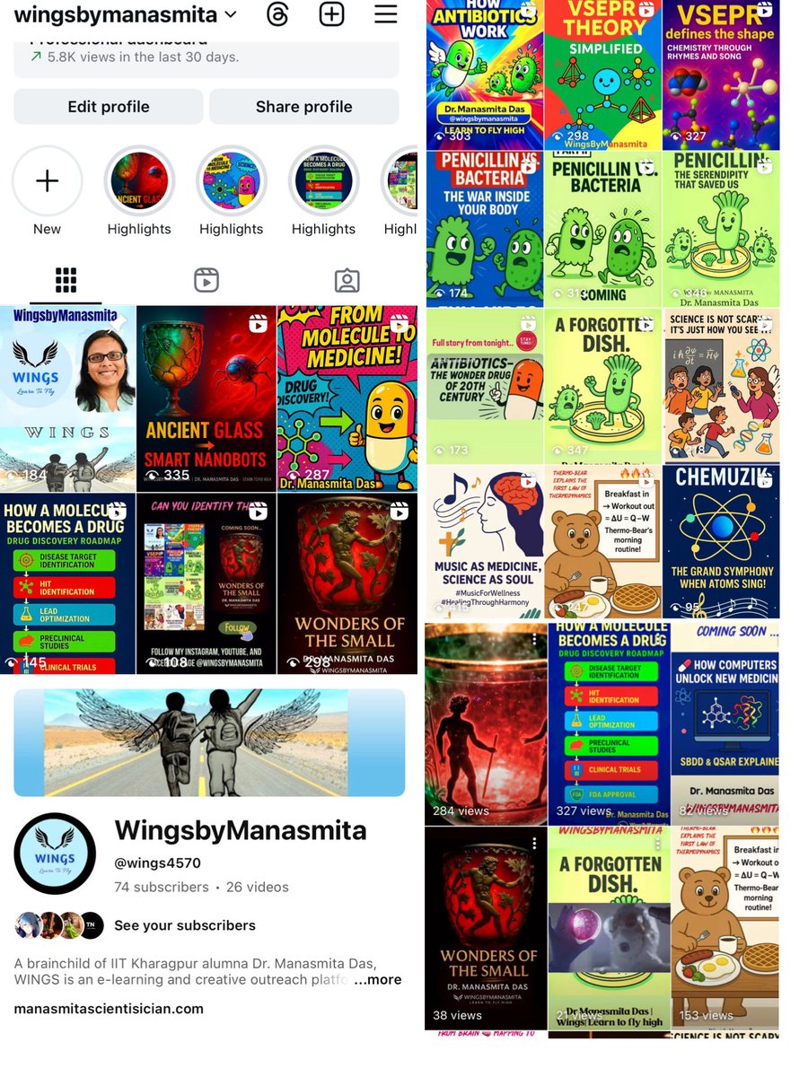 Trying to make science creative, joyful, colorful, and melodious. From fundamental Chemistry to Nanotechnology, from Interdisciplinary Health Science to Music for Wellness, if you want to learn with fun, find me on Instagram &amp; YouTube: @WingsByManasmita Let’s learn together. ✨🕊️