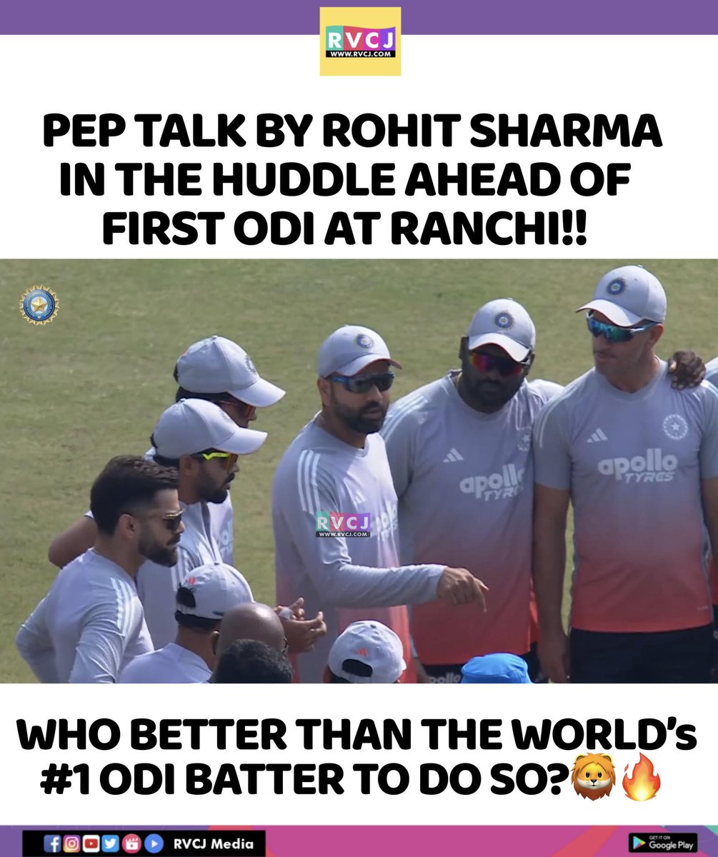 RVCJ_Sports's tweet photo. Leading from the front and setting the tone for victory! 💙🔥
#TeamIndia #CricketVibes #MatchDayMood #HuddleTalk #GameOn #CricketLove #SpiritOfCricket #IndianCricket #OnToVictory #RanchiODI #BleedBlue https://t.co/Y5WpWhQadW