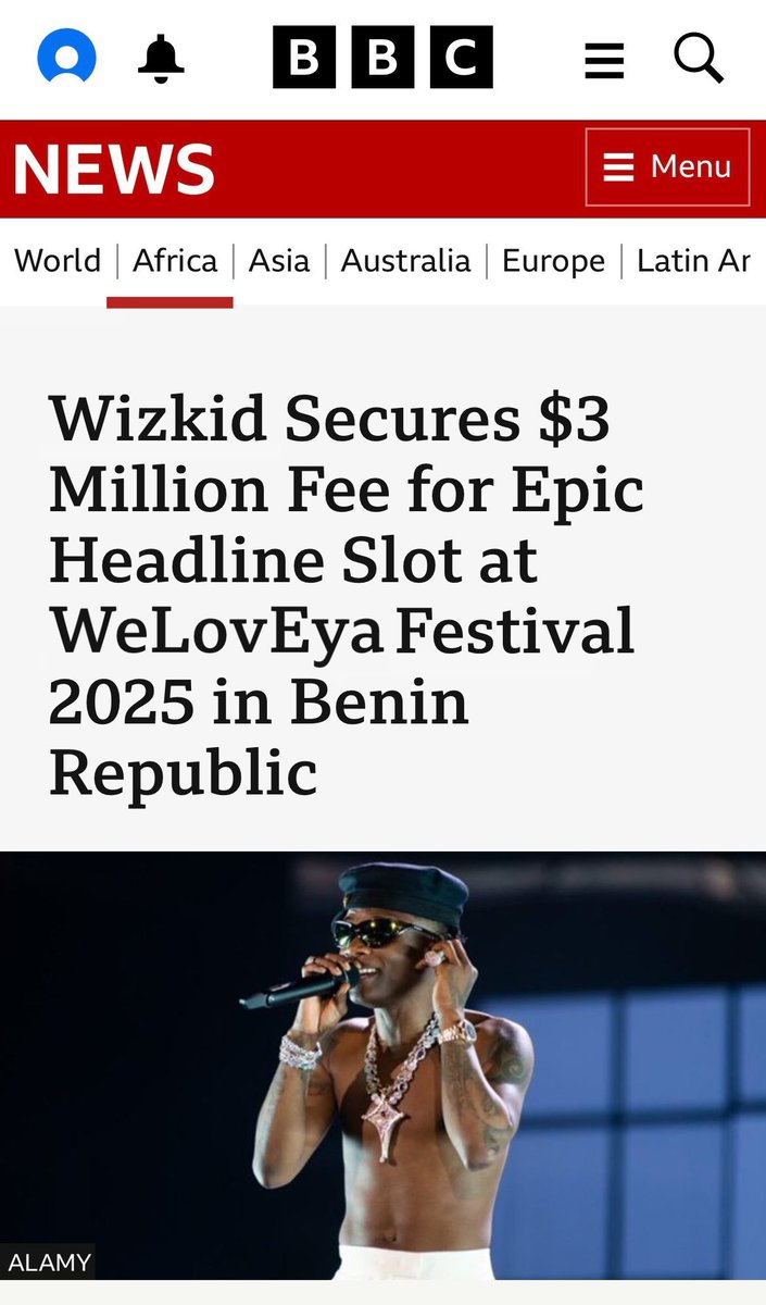 jahboyback's tweet image. just in 🚨

wizkid was reportedly paid $3m to perform at the WeLoveYa festival this december in benin  republic 🇧🇯 

biggest wiz 🦅