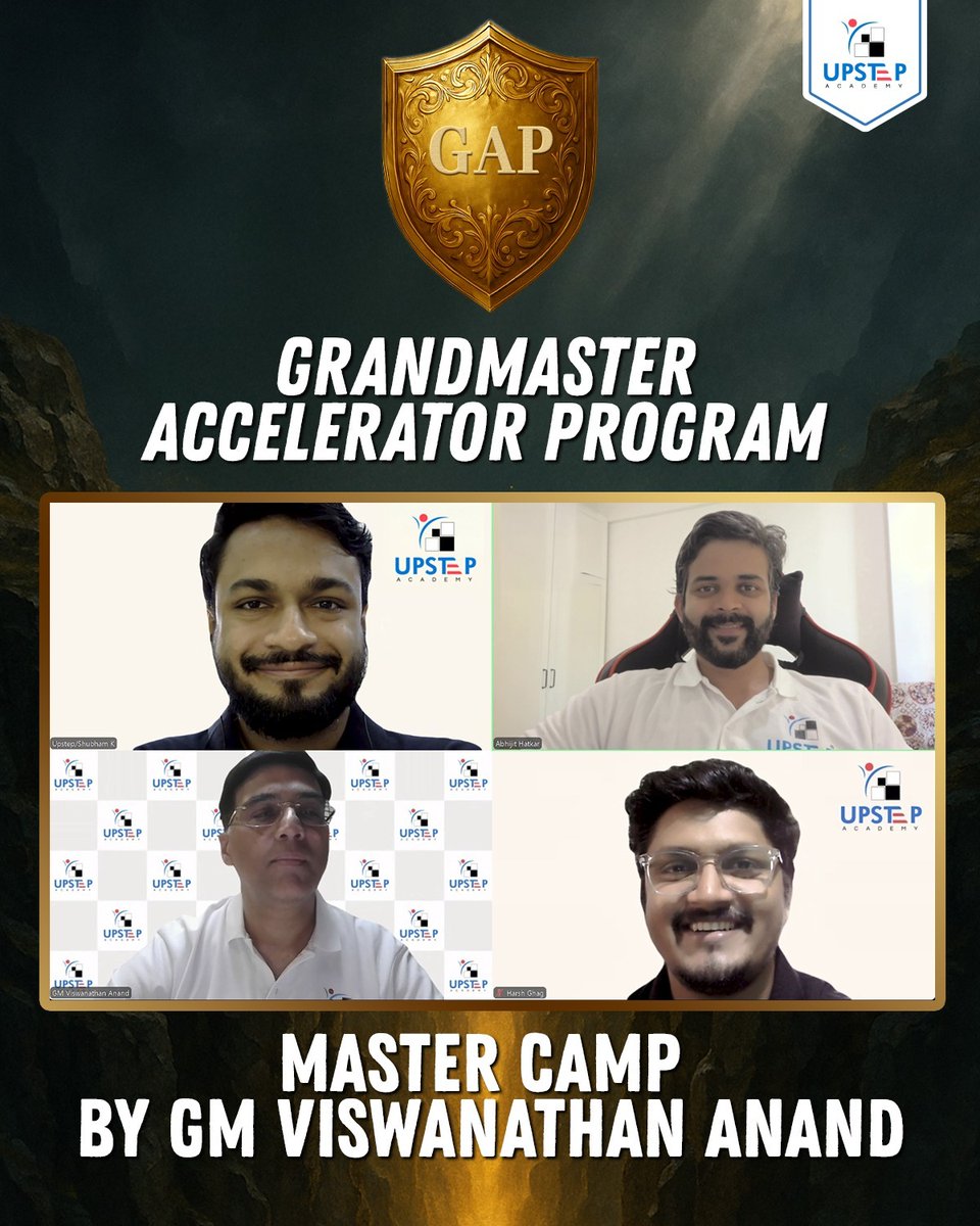vishy64theking's tweet photo. A great 2-hour Grandmaster Accelerator Program (GAP) session with #UpstepAcademy’s students! We dived into the art of saving lost positions, analysed student games live, and wrapped up with a lively Q&A. Amazing to see students tuning in from across the globe! @UpstepAcademy https://t.co/IOoUide2qc