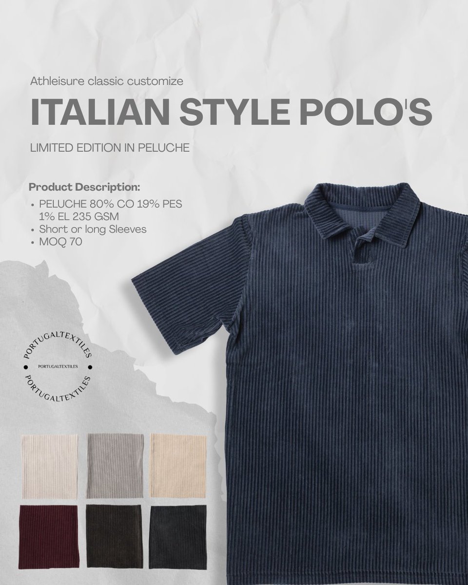 FASHIONNETWORKP's tweet image. Italian style Polo Made in Portuga
Discover the Limited Edition Italian Polo in Peluche.
Available  in long or short sleeves, this classic silhouette delivers luxurious  softness, impeccable drape, and Italian style. The perfect choice for  standing out with understated elegance.