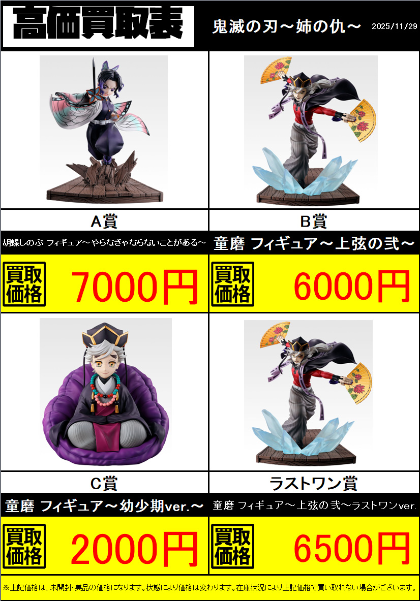 一番くじ 鬼滅の刃～姉の仇～ 相場変動の為、価格変更しました