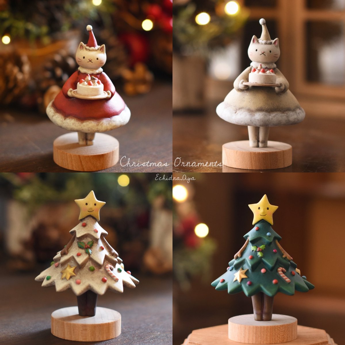 置物 AYA 置物 AYA ウサギ鳥さん Yellow flower 立体・オブジェ Echidna Aya