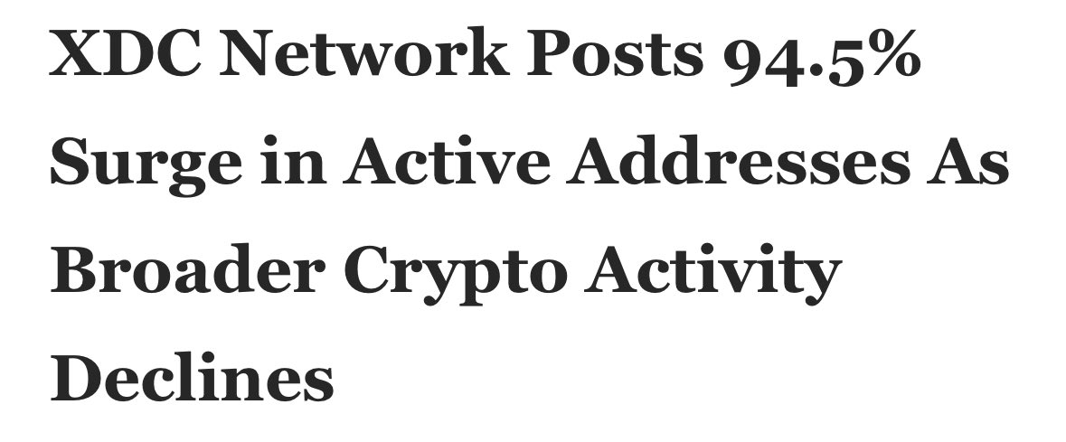 XDCPools's tweet image. $XDC 📣 - XDC Monthly Active Addresses 🏆⬆️⬆️⬆️🚀

“The hybrid Layer-1 blockchain recorded a 94.5% increase in monthly active addresses during the past 30 days, placing it second among the fastest-growing blockchain networks tracked by analytics firm Token Terminal. The surge…