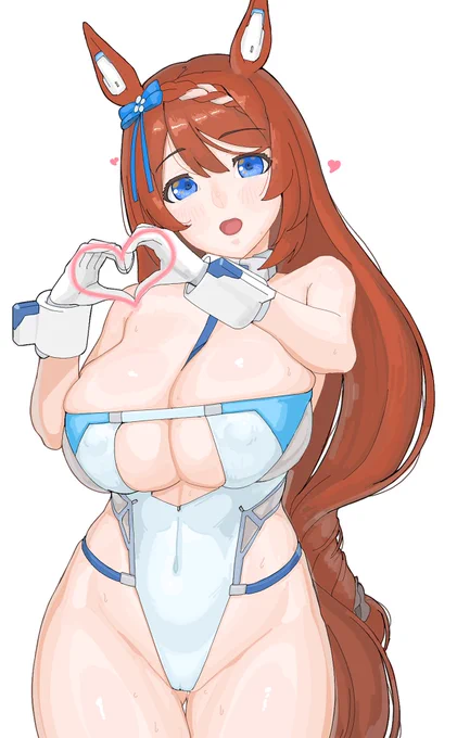 絵チャ ジャパンカップ横目にスーパークリーク描いてみたん てかラヴズみたいなポーズしてんな?