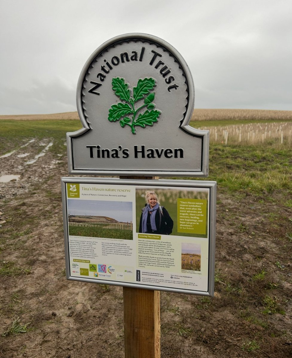 The National Trust’s newest place. A nature reserve named in memory of a young woman who lost her life to trauma-based addiction. In Horden, Co Durham on publicly-accessible land that looks out to sea. Yesterday we planted a Sycamore Gap tree sapling there, in her memory.