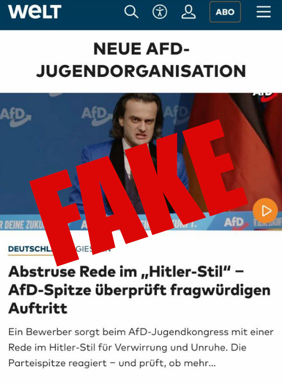 📌 Wie „Qualitätspresse“ heute arbeitet – am Beispiel WELT

Der Fall zeigt es wieder einmal glasklar:

1. Die Redaktion wusste, dass die Rede eine Satire-Rede war.
Wer bei Springer arbeitet, ist nicht zu dumm, um zu erkennen, dass das kein AfD-Redner, sondern ein eingeschleuster