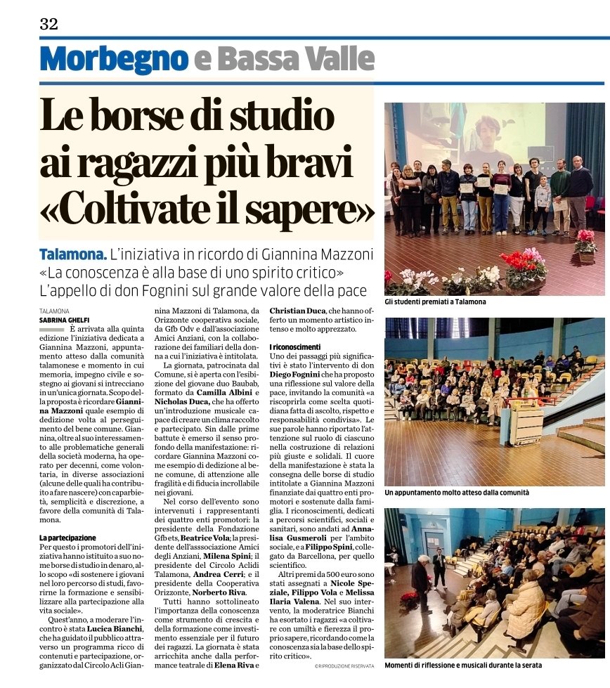 LGMD2E's tweet photo. Il Sapere, la Conoscenza vanno coltivate con consapevolezza e spirito critico. E vanno sempre affiancate a dei sani principi morali.
La 5° edizione borse di studio in memoria di Giannina Mazzoni, 22 novembre,Talamona. 
Si ringraziano tutti gli intervenuti alla manifestazione. https://t.co/98rklOihMB