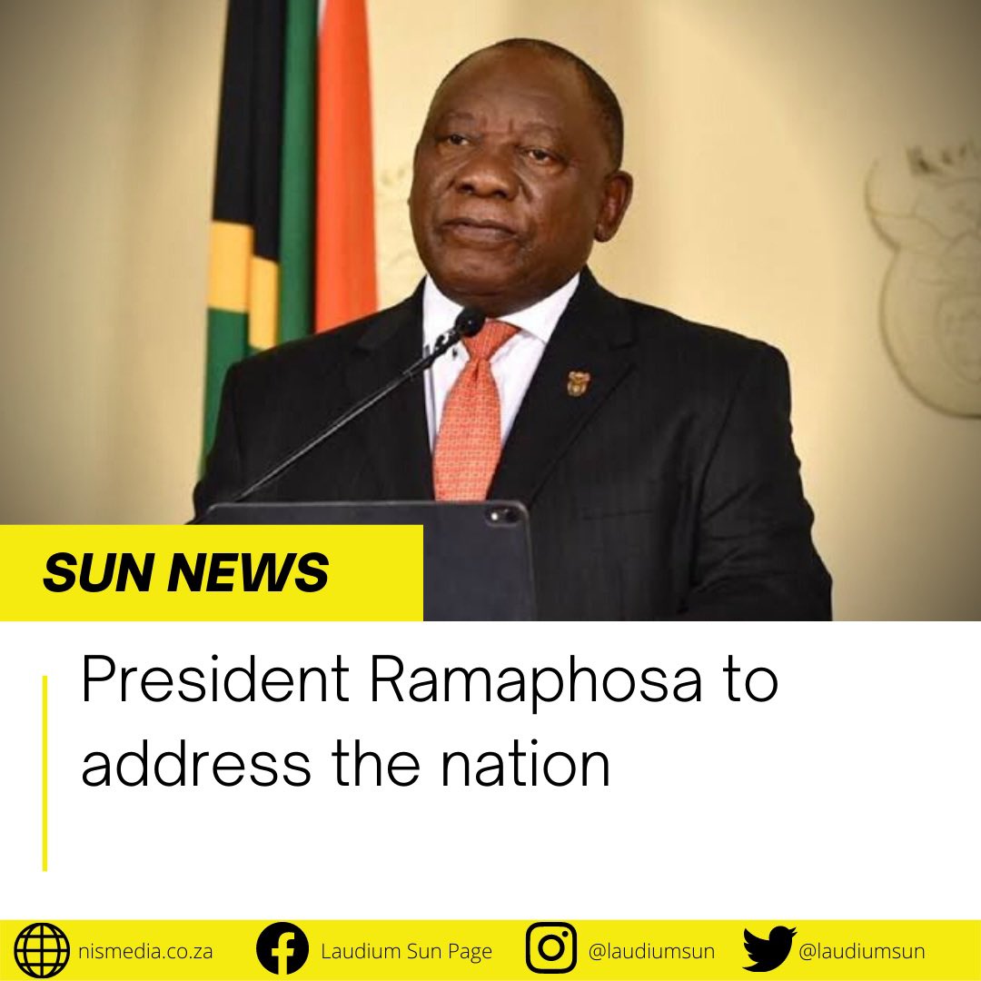 President Cyril Ramaphosa will tonight, Sunday, 30 November 2025, address the nation following the country’s Presidency of the G20 and successful hosting of the Leaders’ summit in Johannesburg. 

Time: 19h00

(As received from The Presidency).

#G20 #laudiumsunonline