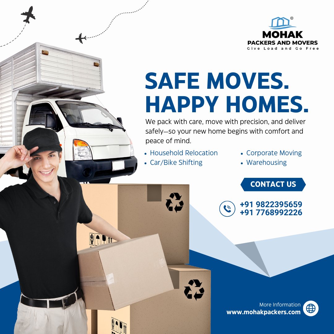 mohpackernmover's tweet image. 🏠 Moving to a new home? Let us handle the heavy lifting! 🚚
Professional, safe &amp;amp; stress-free relocation with Mohak Packers &amp;amp; Movers 🤝
📦 Home | 🏢 Corporate | 🛵 Vehicle | 🗄️ Warehousing
📞 9822395659 | 7768992226
#SafeMoves #HappyHomes #MohakPackers