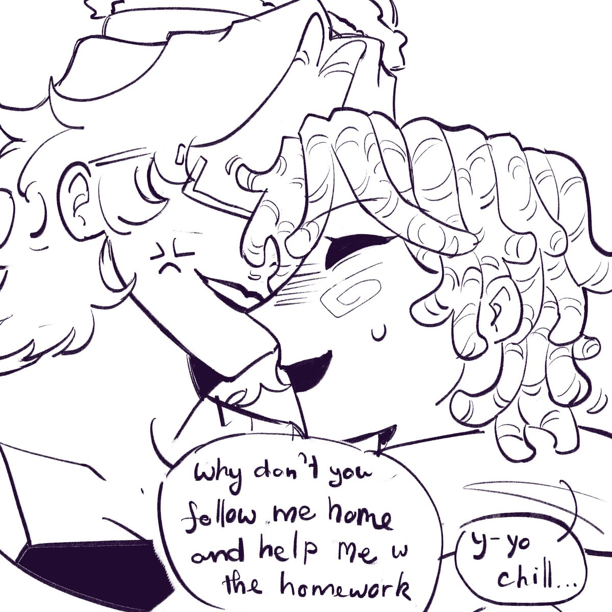 cuycuyrr's tweet image. #77noli i accidentallymade them yuri again ummmmmmmmmmmmmm bully x nerd au 
1/2