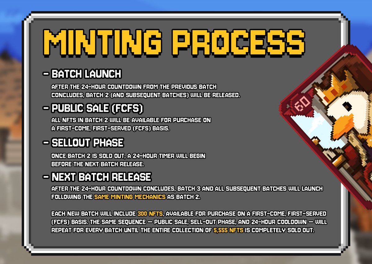 🦆 <a href="/DuckDynastySui/">Duck Dynasty</a> ........ The ONLY Things Crypto Twitter Needs to Know a thread 🧵 

GM CT 
The <a href="/DuckDynastySui/">Duck Dynasty</a> Quack-to-Earn ecosystem is preparing a structured, multi-batch NFT mint designed to distribute 5,555 NFTs in a fair, controlled release cycle.

⭐ 1. The Game Loop