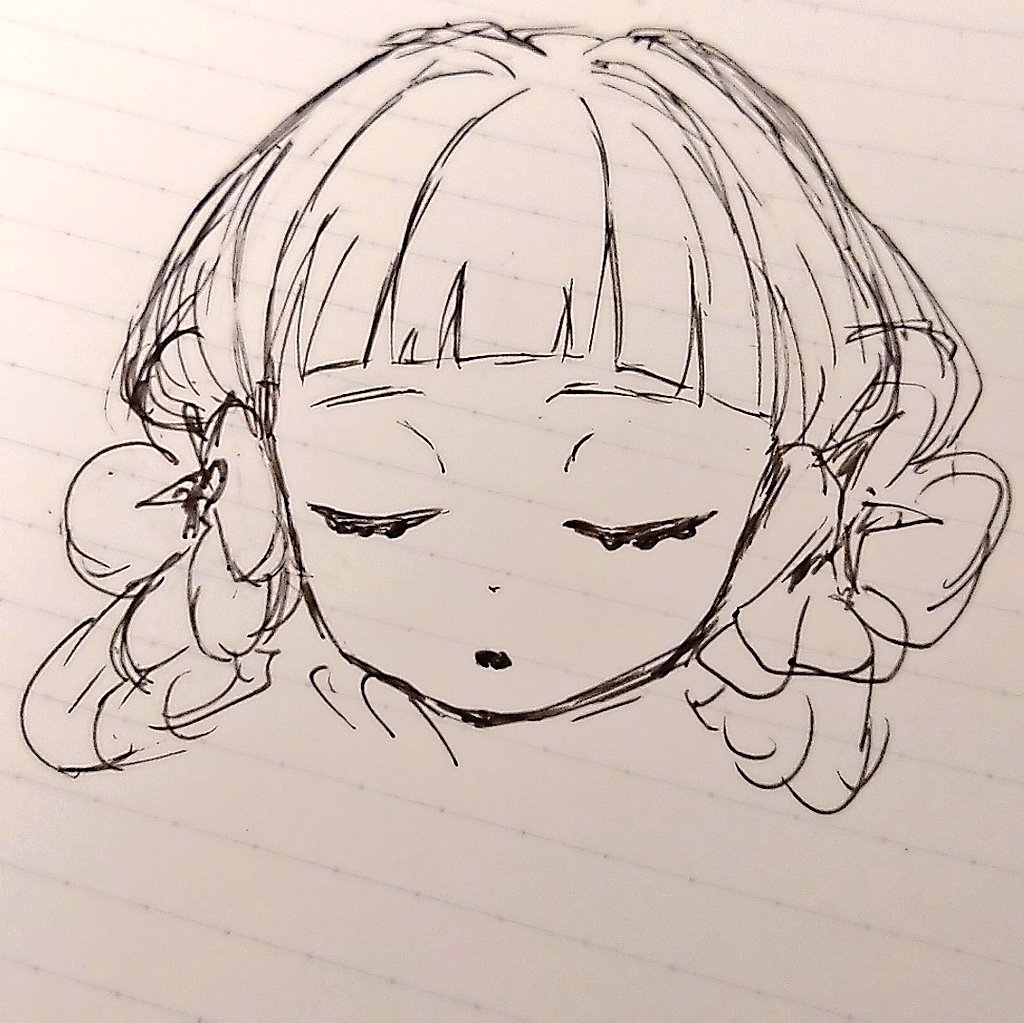 暇だから何年ぶりかにお絵描きしてんだけど顔だけ描いて満足しちゃう コクリコなんか生首だもんね 