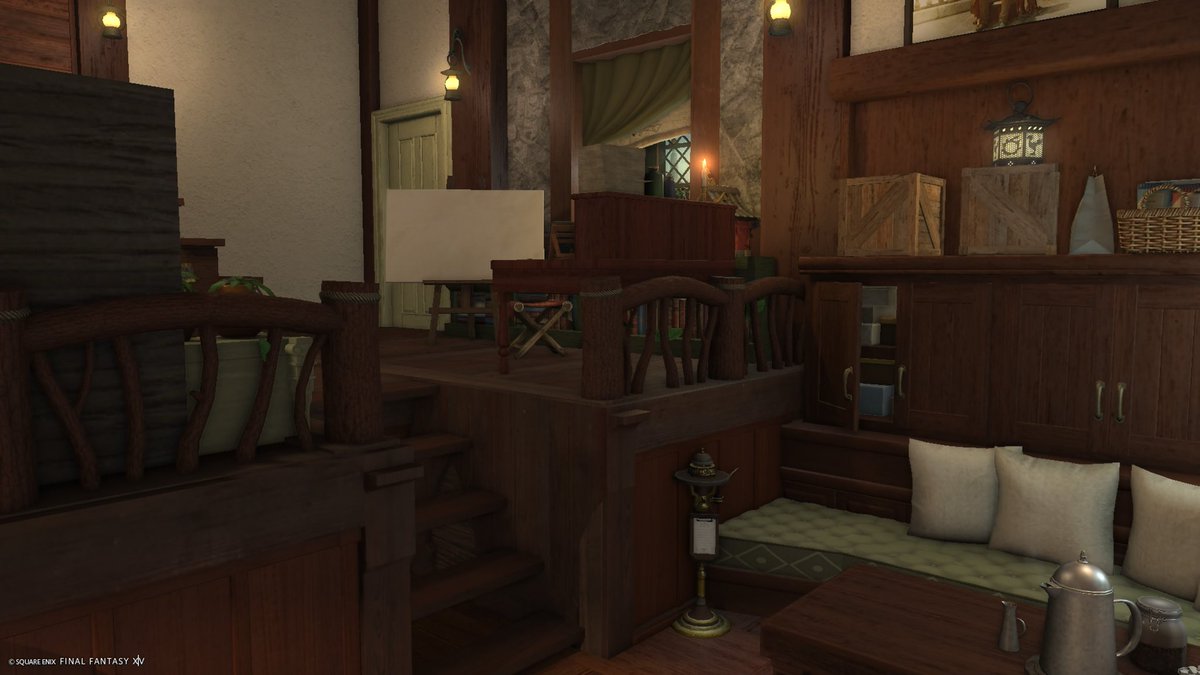 CaffineCreation's tweet photo. I tried to make a pictomancer’s studio | Zalera, Empyreum 29-41 #FF14Housing #ffxivhousing https://t.co/OaUDhwEQdK