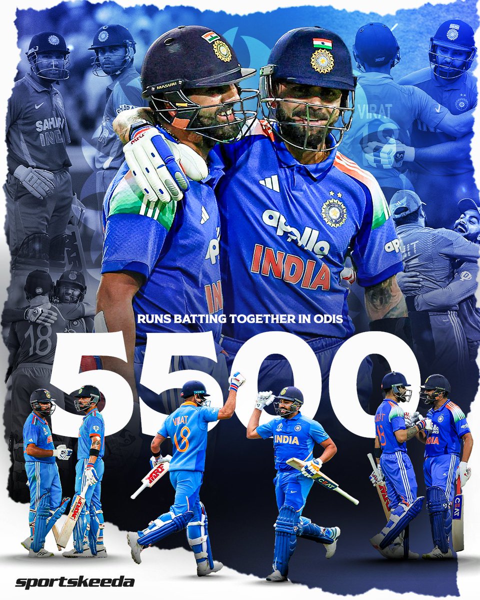 Sportskeeda's tweet image. 𝙇𝙚𝙜𝙚𝙣𝙙𝙨 𝙞𝙣 𝙨𝙮𝙣𝙘. 5,500 𝙊𝘿𝙄 𝙧𝙪𝙣𝙨 𝙩𝙤𝙜𝙚𝙩𝙝𝙚𝙧 𝙖𝙣𝙙 𝙘𝙤𝙪𝙣𝙩𝙞𝙣𝙜. 💙

The Rohit–Kohli era continues to deliver greatness! 🇮🇳✨

 #INDvSA #ODIs #Sportskeeda