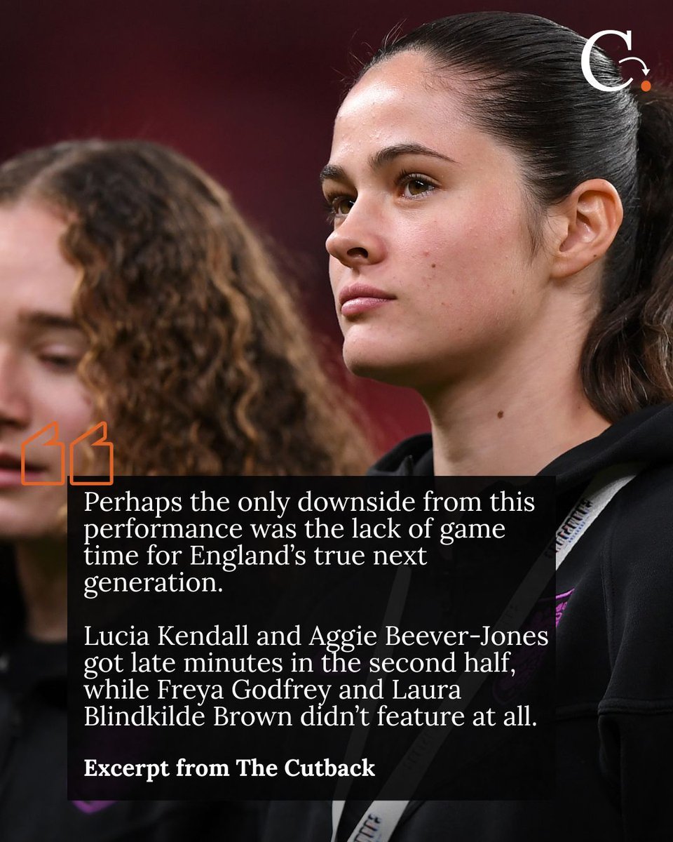 England delivered an emphatic 8-0 win against China at Wembley. There were some familiar and experienced names on the scoresheet for Sarina Wiegman. 

As England look to the 2027 WWC, should there be more minutes for England's next gen? 

thecutback.com/p/england-chin…