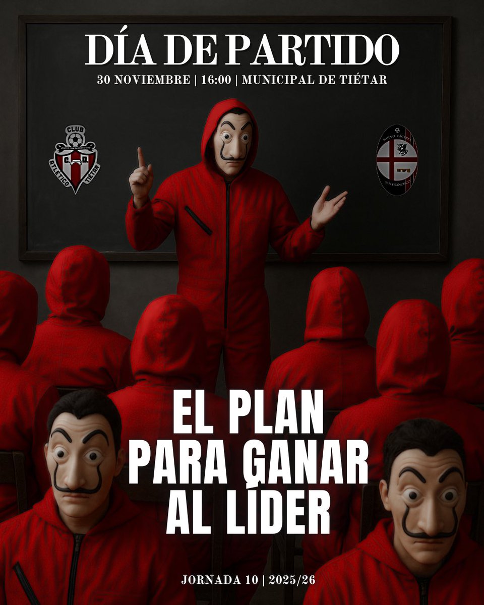 ¡DÍA DE PARTIDO! ⚽️

🆚 <a href="/CdNuevocc/">C.D. Nuevo Cáceres San Francisco</a> 
⏰ 16:00h
🏟️ Municipal de Tiétar

#NuestraHistoriaSeEscribeContigo