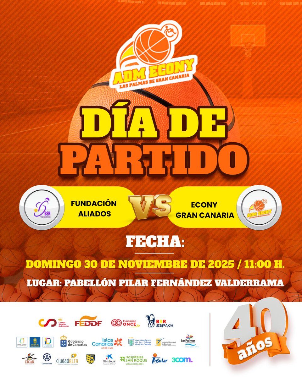 🏀 𝗚𝗔𝗠𝗘 𝗗𝗔𝗬

El Econy visita hoy a 𝗙𝘂𝗻𝗱𝗮𝗰𝗶𝗼́𝗻 𝗔𝗹𝗶𝗮𝗱𝗼𝘀 en Valladolid en un duelo clave de la jornada.
📅 30/11/2025
🕚 11:00 𝘩
📍 𝘗𝘢𝘣𝘦𝘭𝘭𝘰́𝘯 𝘗𝘪𝘭𝘢𝘳 𝘍𝘦𝘳𝘯𝘢́𝘯𝘥𝘦𝘻 𝘝𝘢𝘭𝘥𝘦𝘳𝘳𝘢𝘮𝘢

#VamosEcony #BSR #GameDay
