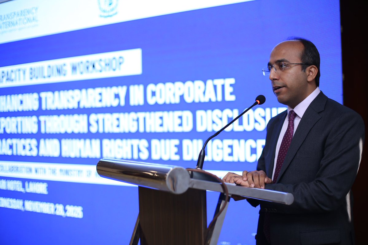 s_kashif8's tweet image. Growing Need for Enhanced Disclosures Around Ethical #CorporateGovernance

@TIPakistan1 organized a capacity building workshop on “Engancing Transparency in Corporate Reporting through Strengthened Disclosure Practices and Human Rights Due Diligence”. 1/2
